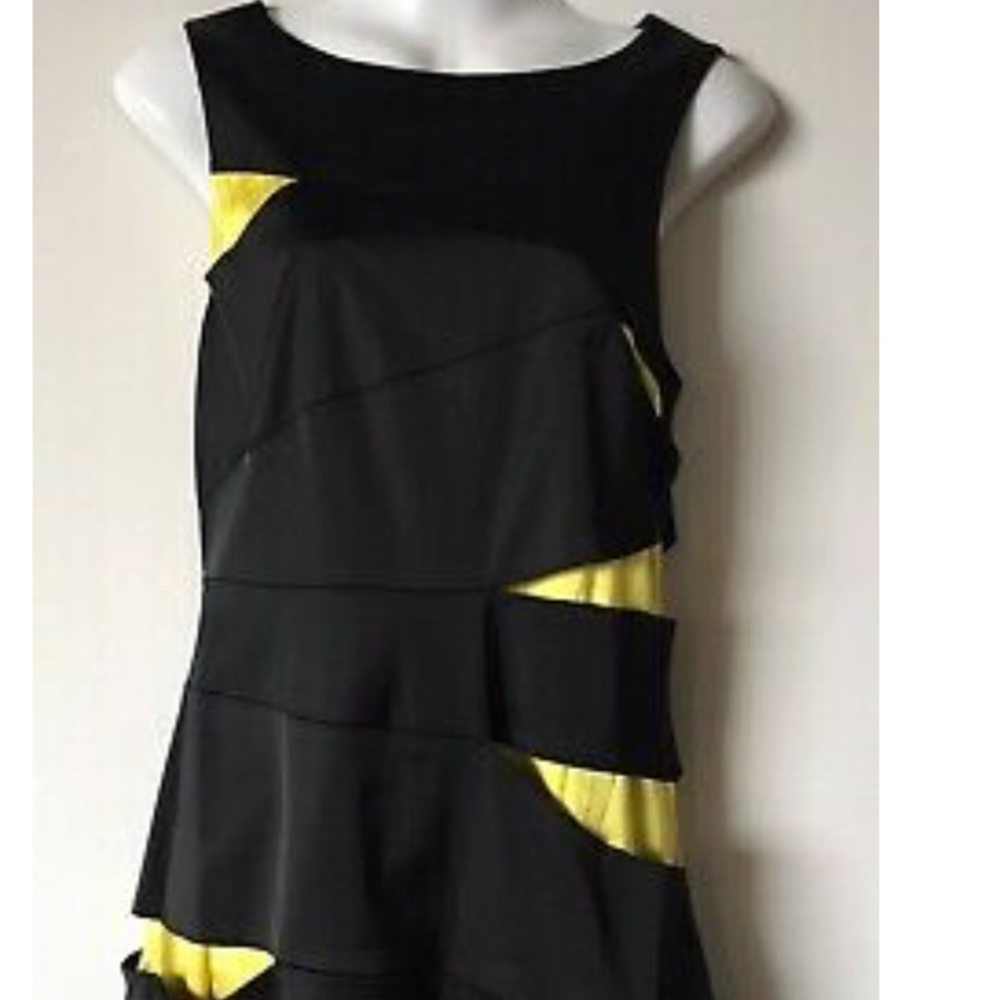 Alice and Olivia - Black and Yellow Cocktail Dress